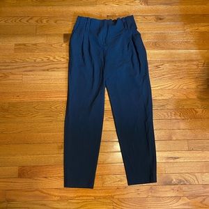 Loft Navy Blue high waisted paper bag pants, S